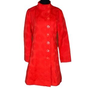 Desigual Red Textured Trench Coat